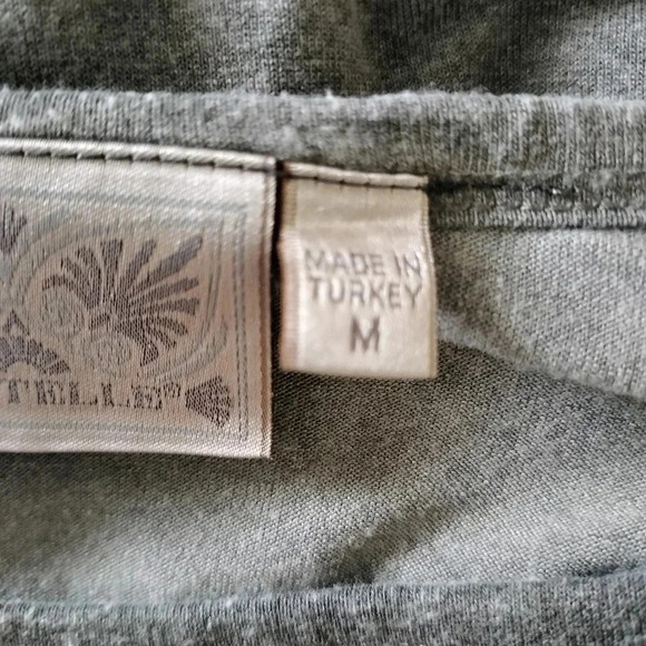 Dantelle Distressed Oil Dye Drop Waist Raw Edges Ruffle Hem Top Sz M - Picture 9 of 9